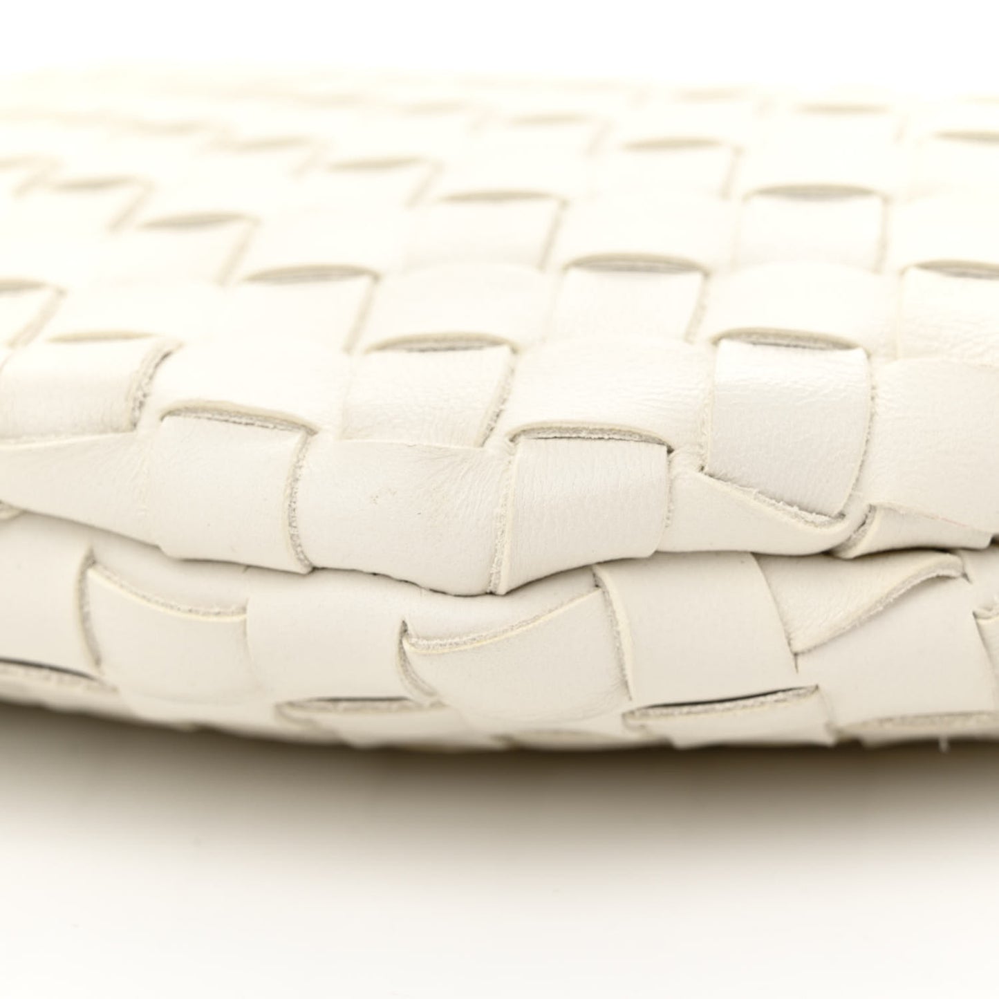 Nappa Intrecciato Medium Turn Pouch White