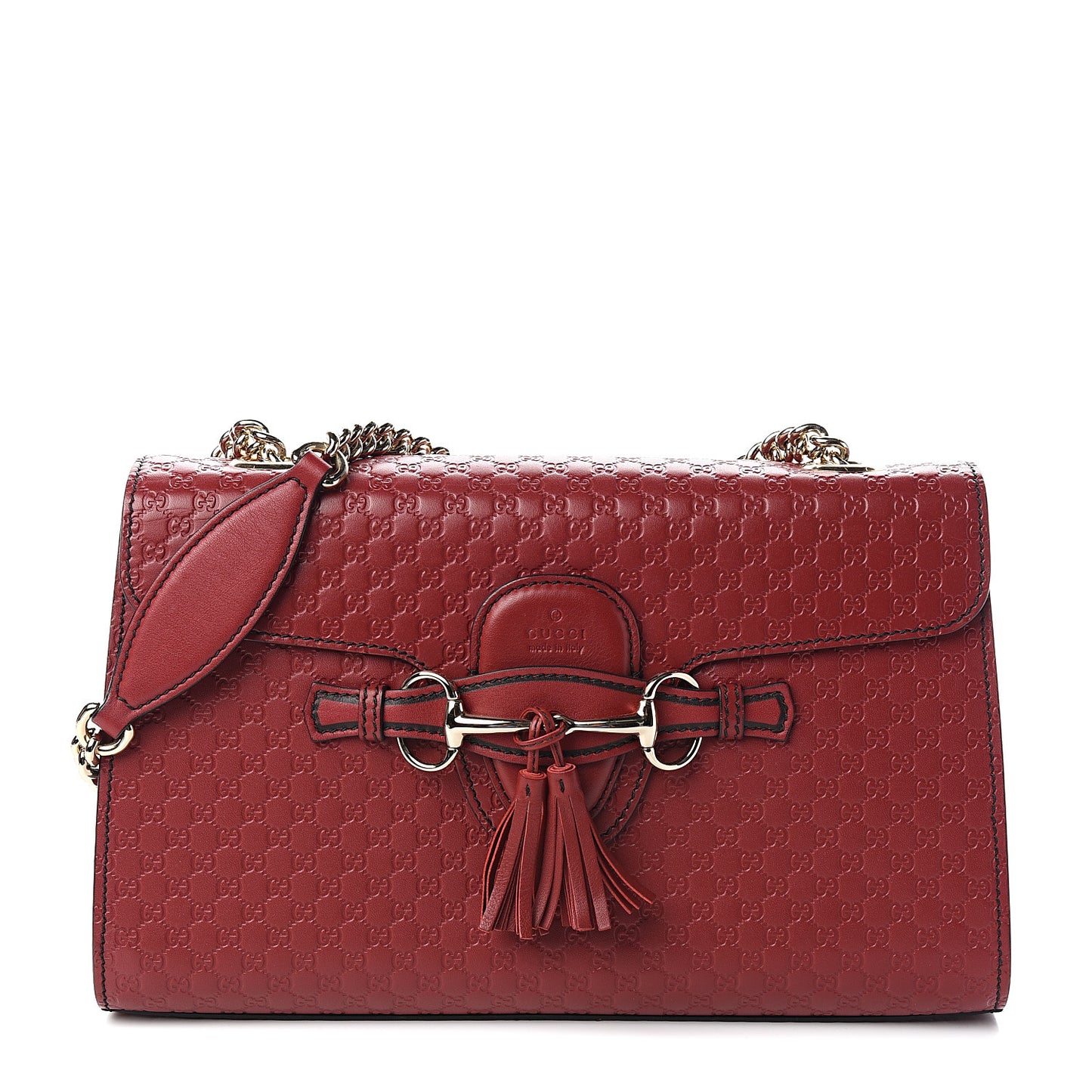 Microguccissima Medium Emily Chain Shoulder Bag Red