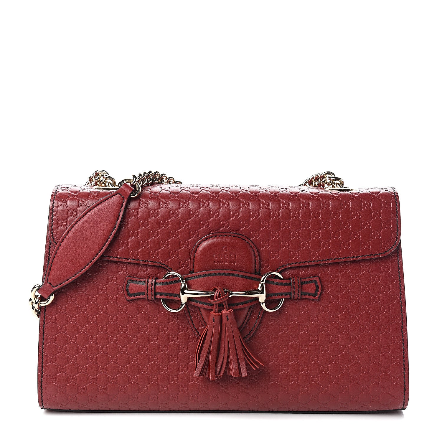 Gucci Microguccissima Medium Emily Chain Shoulder Bag Red 1 of 9