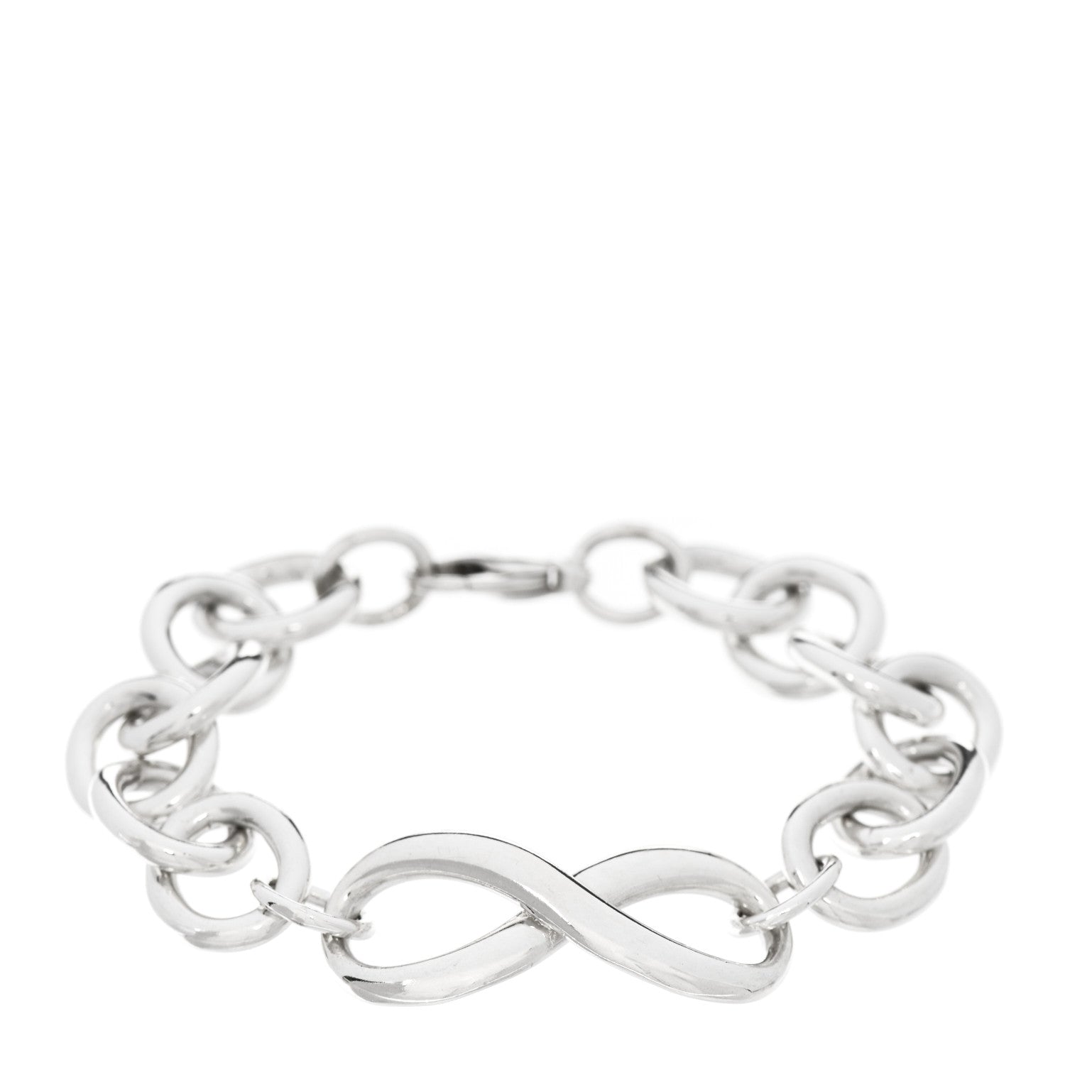 Tiffany Sterling Silver Wide Infinity Chain Bracelet 1 of 4
