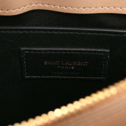 Saint Laurent Calfskin Y Quilted Monogram Small Loulou Chain Satchel Dark Beige 6 of 9