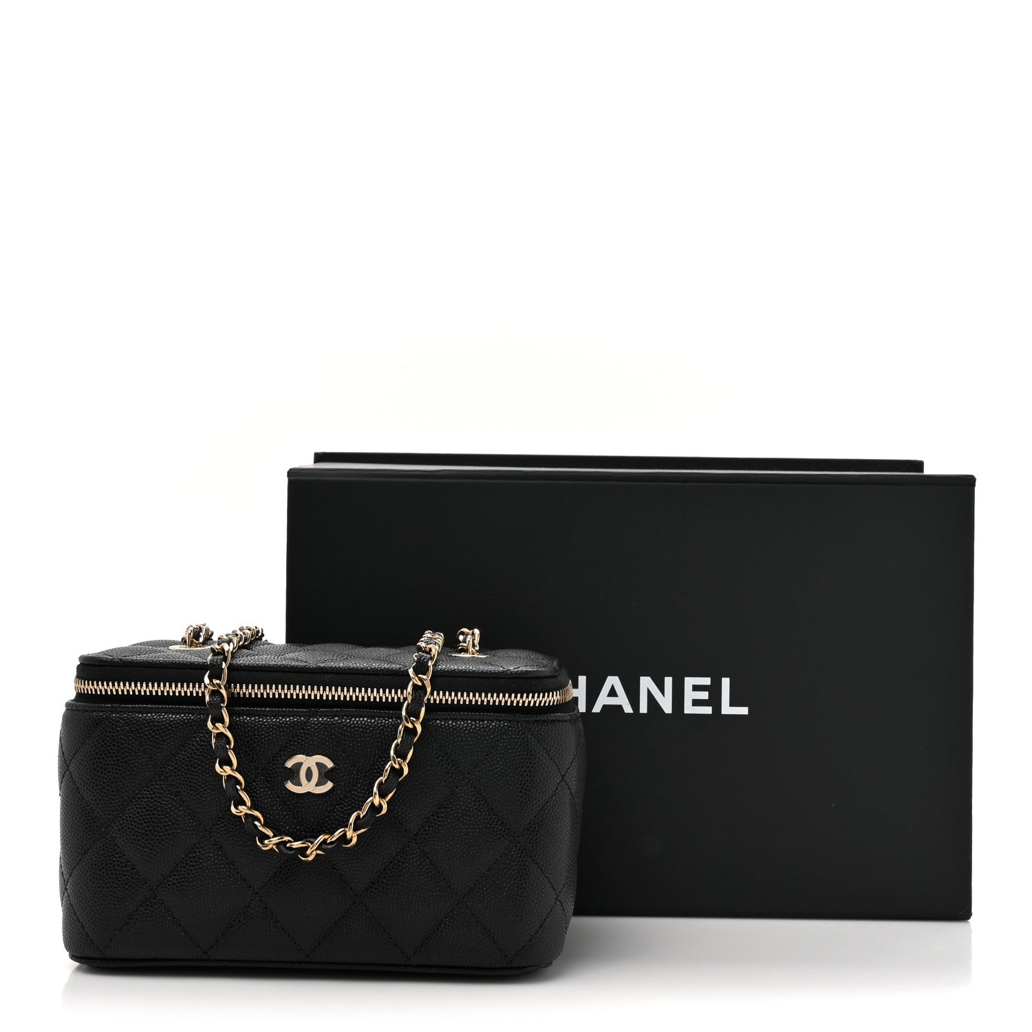 Chanel Caviar Quilted Small Vanity Case With Chain Black 13 of 13