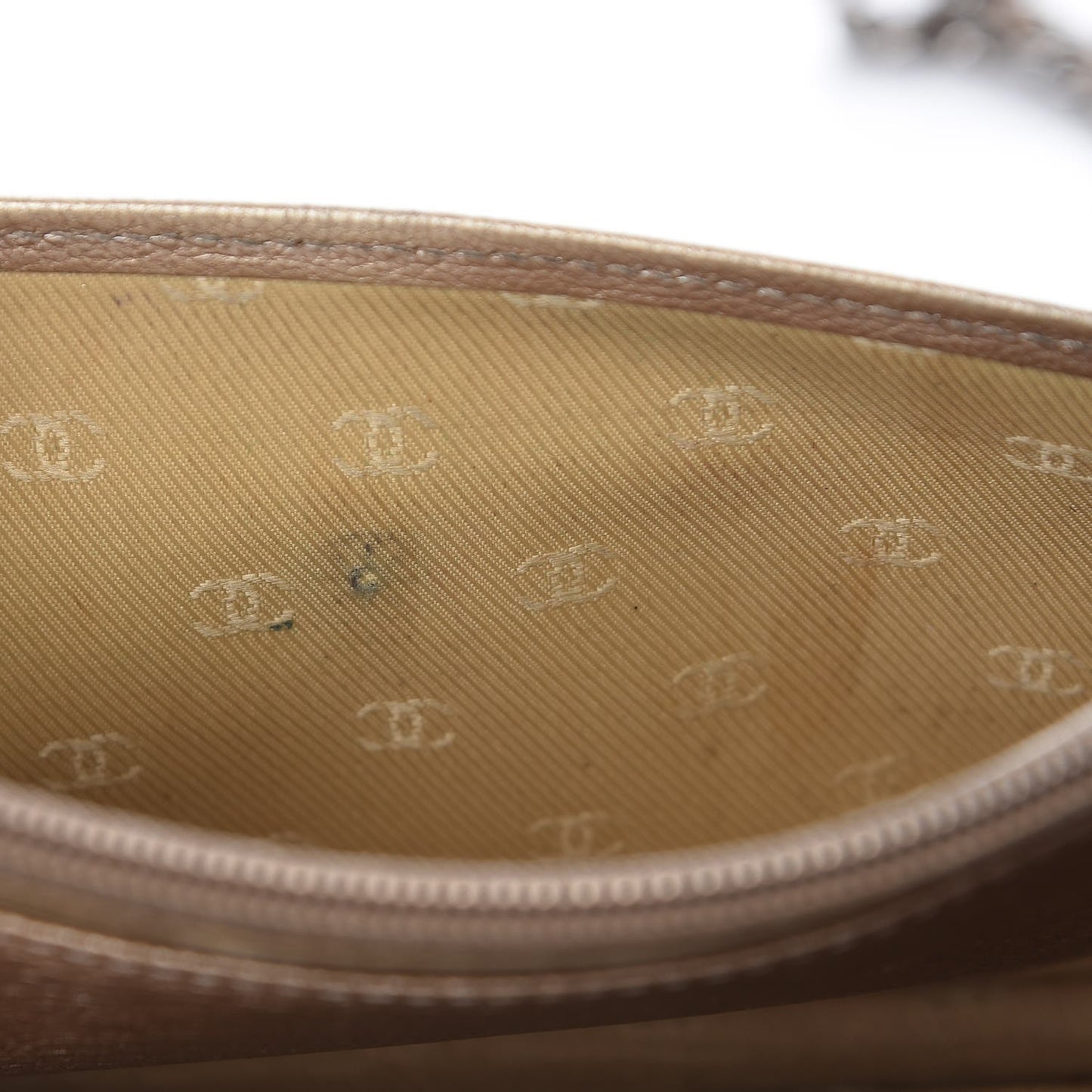 Metallic Goatskin Wallet On Chain WOC Gold