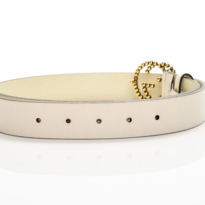 Gucci Margaux Calfskin Studded Interlocking G 30mm Belt 90 36 Mystic White 5 of 6