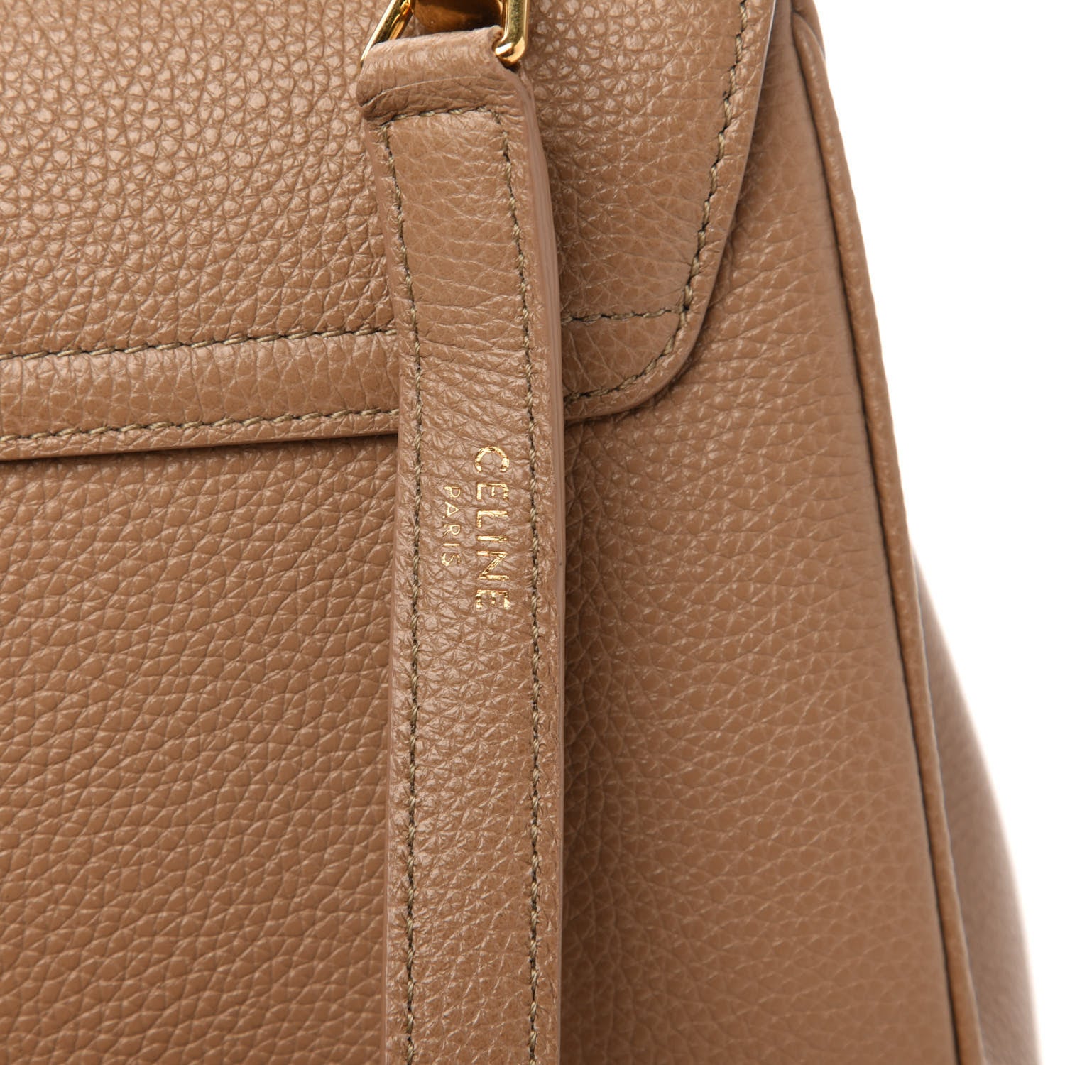 Celine Grained Calfskin Small 16 Top Handle Bag Beige 11 of 12