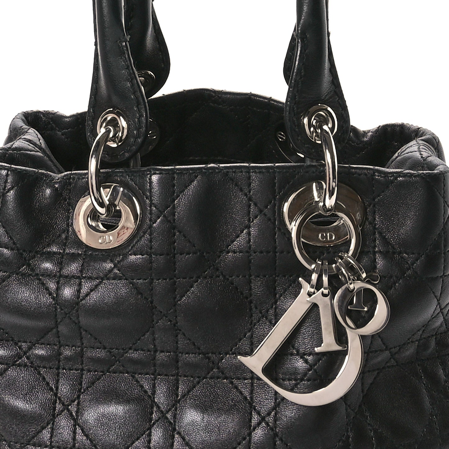 Lambskin Cannage Small Soft Lady Dior Tote Black