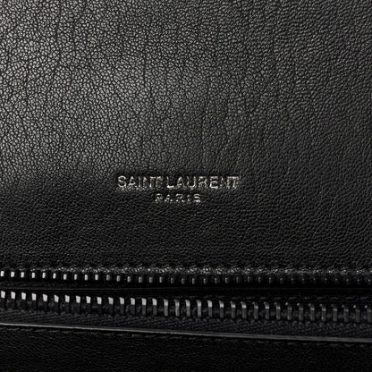 Saint Laurent Sheepskin Matelasse Chevron Monogram Monochrome Large College Satchel Black 6 of 10