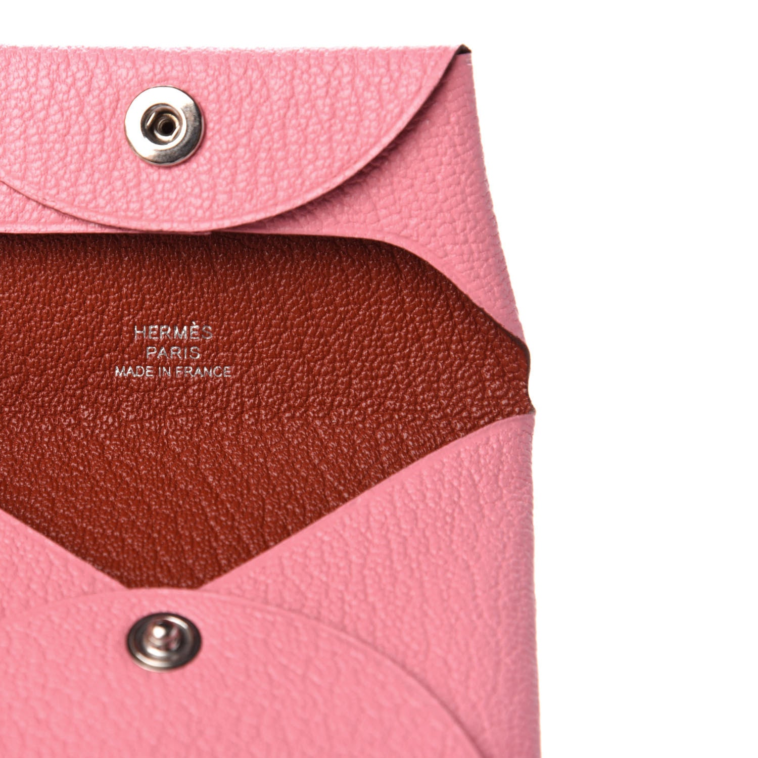 Hermes Chevre Mysore Verso Bastia Coin Purse Rose Confetti Brique 6 of 7