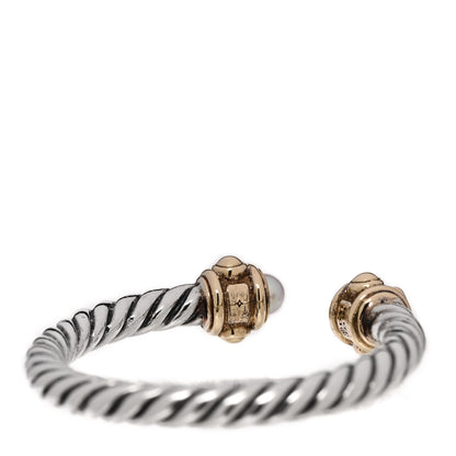 David Yurman Sterling Silver 14K Yellow Gold Diamond Freshwater Cultured Pearl Renaissance Ring 49 5 5 of 5