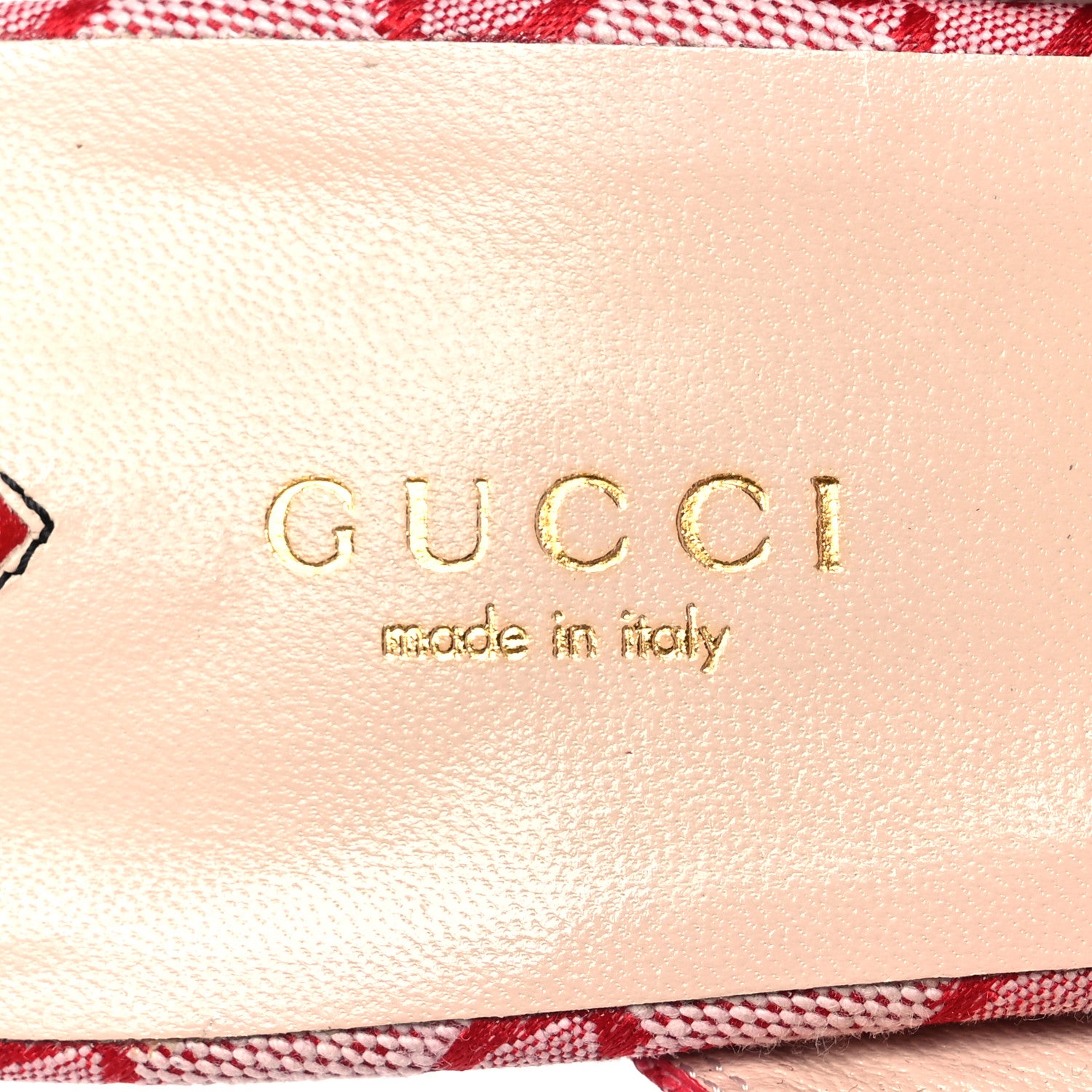 Gucci Canvas GG Monogram Horsebit Womens Princetown Slippers 39.5 Gardenia Hibiscus Red 9 of 11