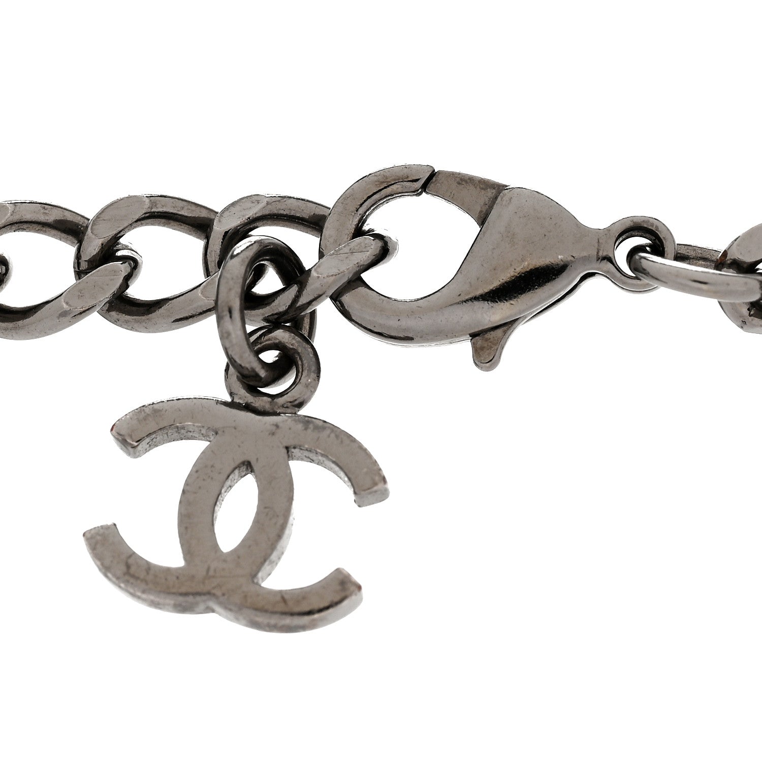 Chanel Crystal CC Chain Link Bracelet Ruthenium 4 of 6