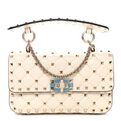 Valentino Garavani Nappa Small Rockstud Spike Shoulder Bag Light Ivory 1 of 9