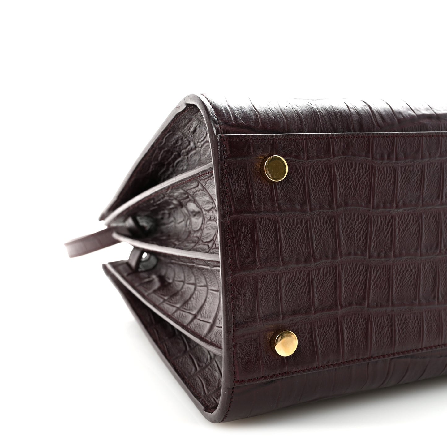 Calfskin Crocodile Embossed Small Sac De Jour Amarena