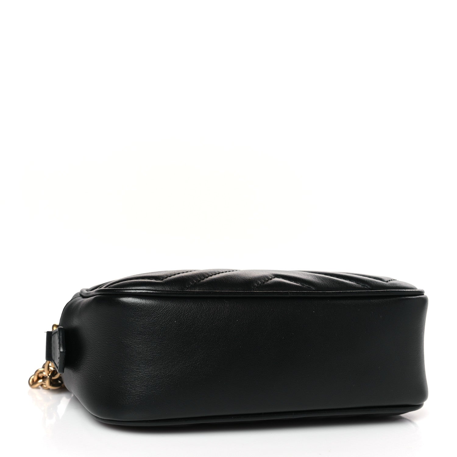Gucci Calfskin Matelasse Mini GG Marmont Chain Shoulder Bag Black 4 of 11
