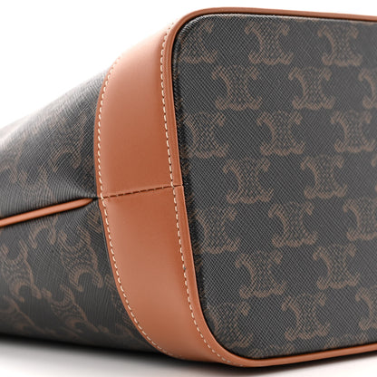 Celine Triomphe Canvas Calfskin Small Cabas Bag Tan 9 of 11
