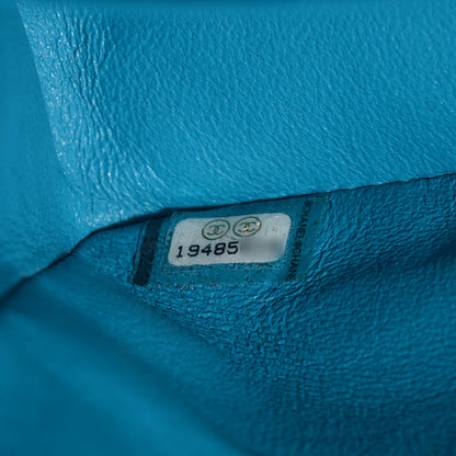 Chanel Patent Calfskin Quilted Medium Double Flap Turquoise 8 of 8