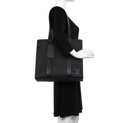 Louis Vuitton Grained Calfskin LV Aerogram Tote Black 2 of 11