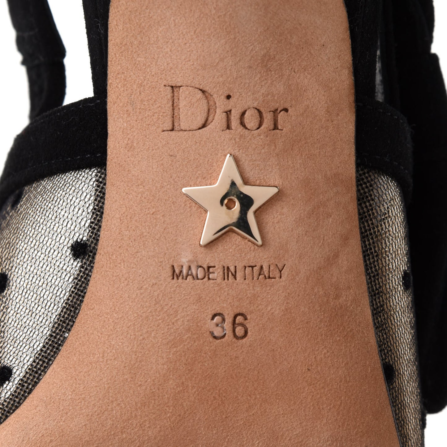 Mesh Plumetis Crystal Suede J'Adior Slingback 65mm Pumps 36 Nude Black