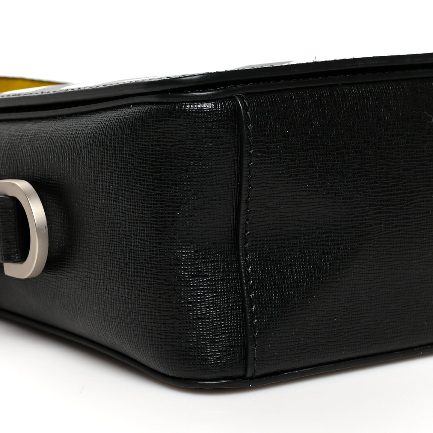 Saffiano Striped Diag Bag Black White