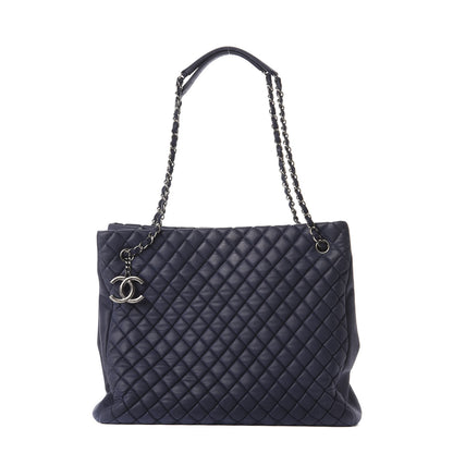 Chanel Iridescent Calfskin Quilted New Bubble Tote Dark Blue 1 of 9