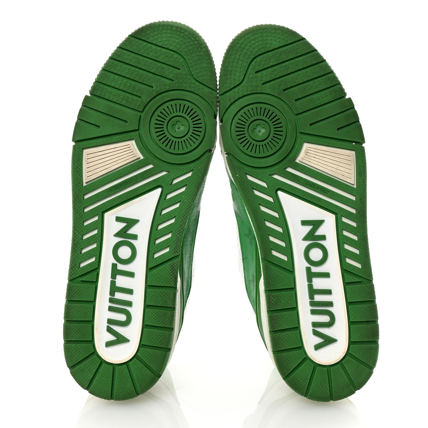 Louis Vuitton Calfskin Monogram Mens LV Trainer Sneakers 8 Green 6 of 9
