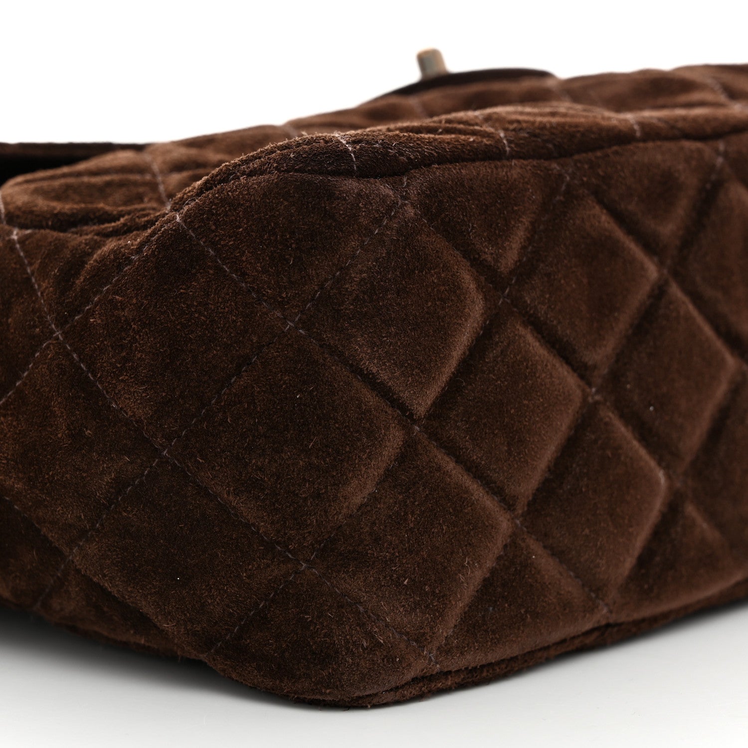 Chanel Suede Quilted Jumbo Single Flap Brown 8 of 10