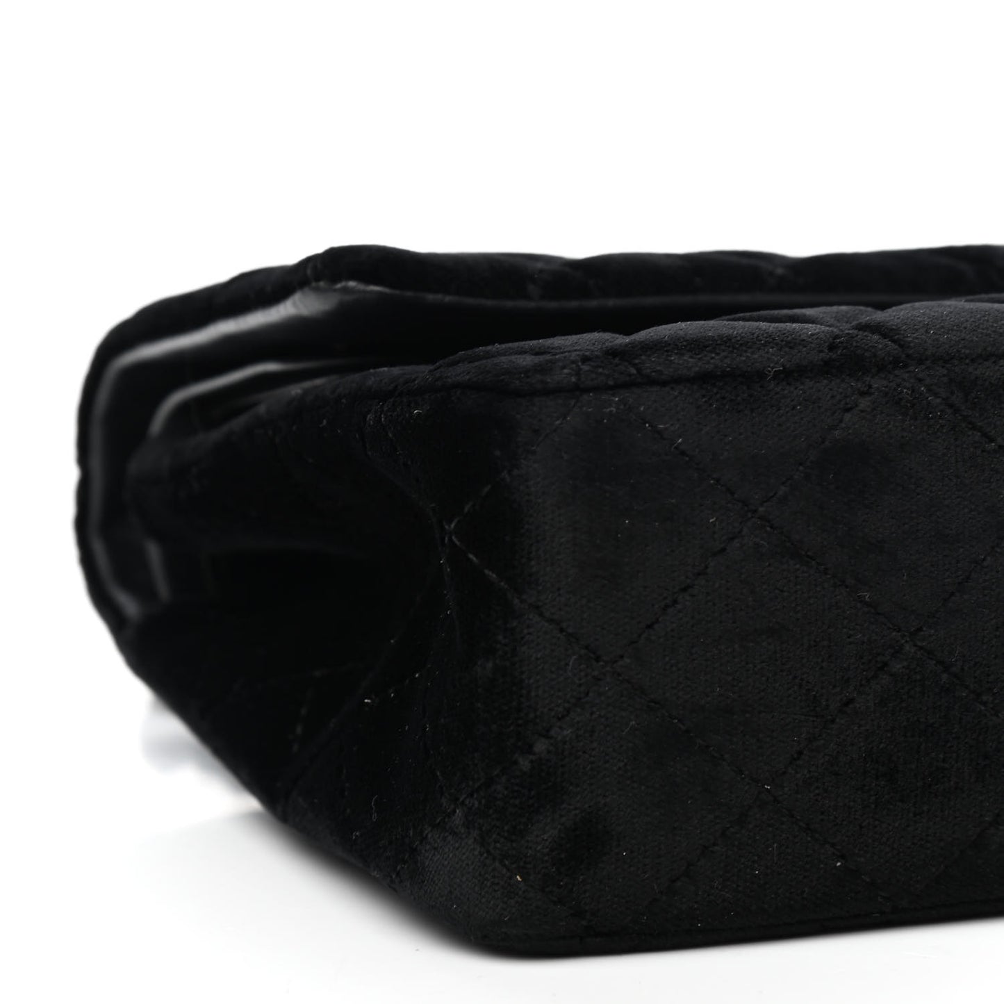 Velvet Quilted Medium Double Flap So Black