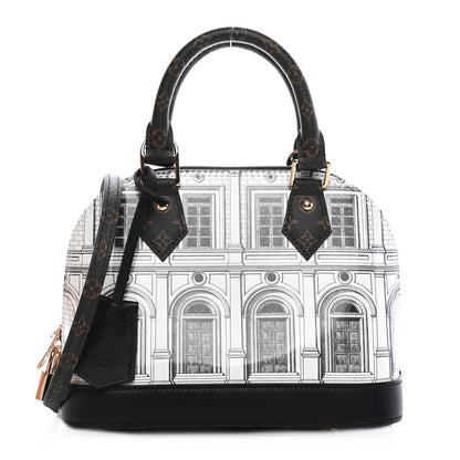 Louis Vuitton X FORNASETTI Calfskin Architettura Alma BB Black White 1 of 8