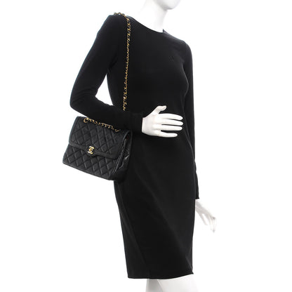 Chanel Lambskin Quilted Medium Double Flap Black 2 of 16