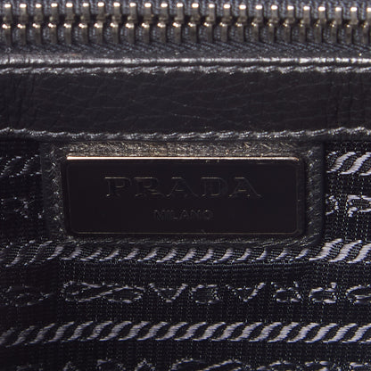 Prada Vitello Daino Flat Flap Messenger Bag Black 10 of 10