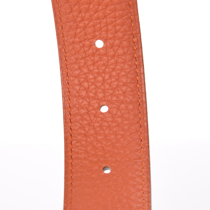 Hermes Box Togo 32mm Martelee H Belt 90 Black Orange 5 of 7