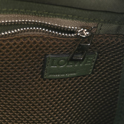 Loewe Jacquard Anagram Calfskin Round Slim Backpack Khaki Green 6 of 9
