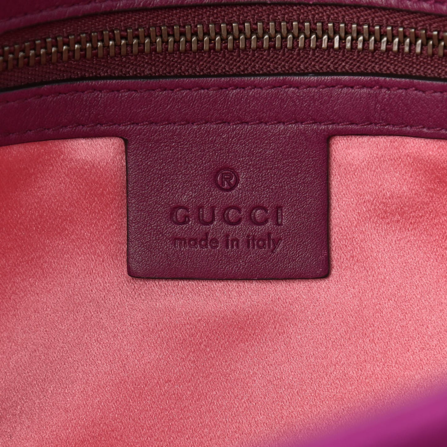 Velvet Matelasse Small GG Marmont Shoulder Bag Fuchsia Violet Cyclamen