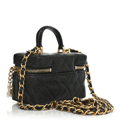 Chanel Caviar Quilted Mini Top Handle Vanity With Chain Black 2 of 6