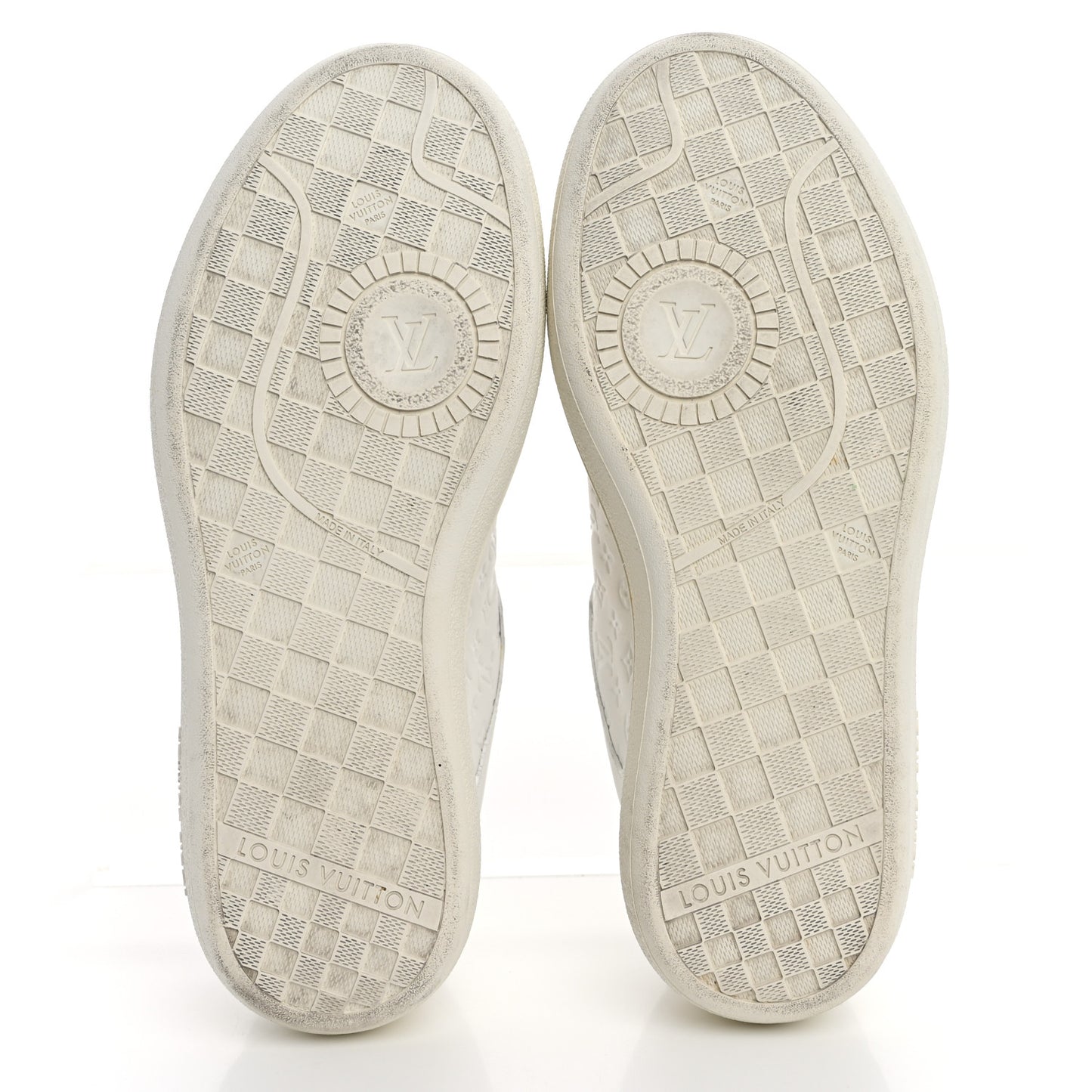 Calfskin Embossed LV Groovy Platform Sneakers 38 White