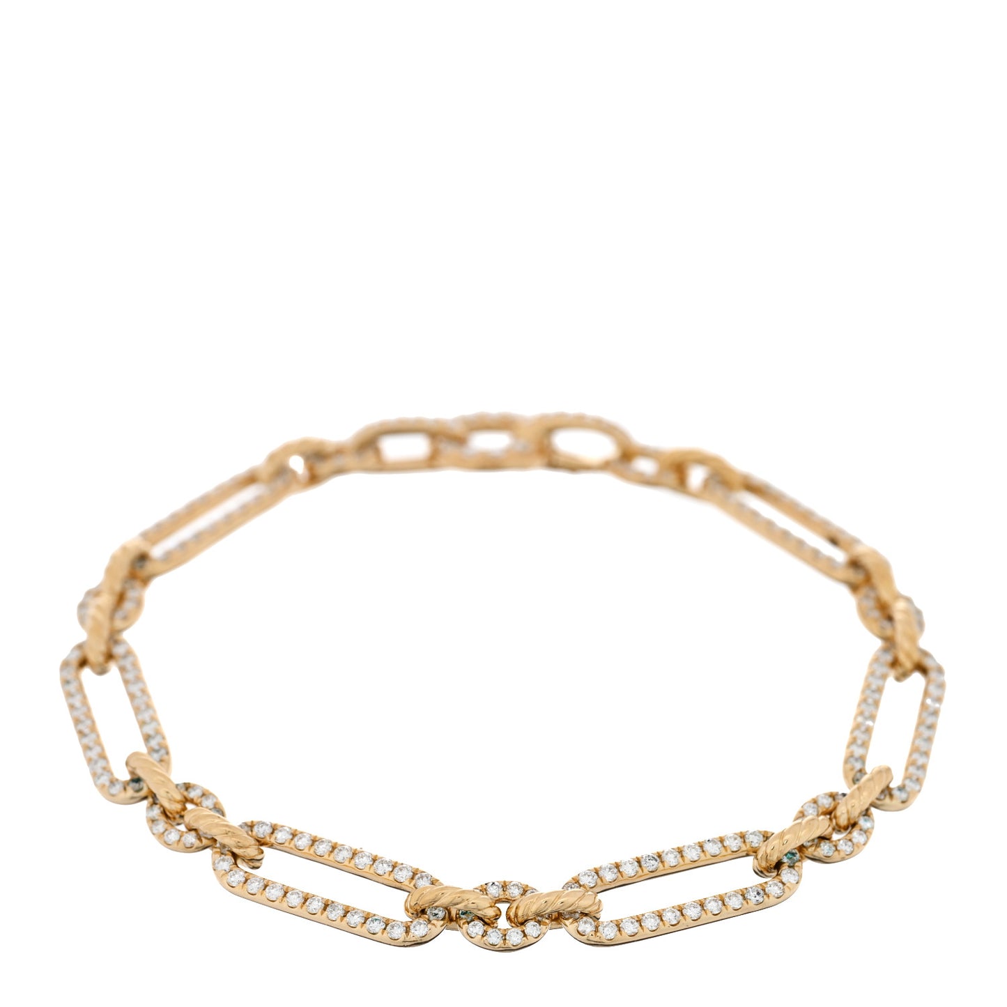18K Yellow Gold Diamond 6.5mm Lexington Chain Bracelet