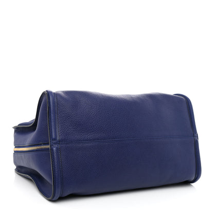 Alexander McQueen Pebbled Calfskin Large Skull Padlock Zip Around Tote Ultramarine 3 of 9