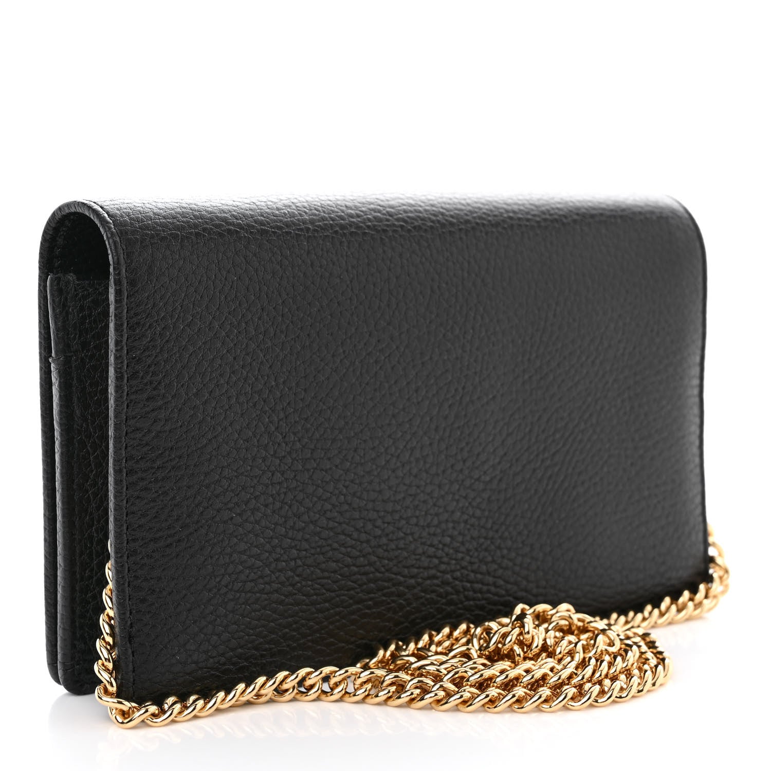 Gucci Calfskin Mini GG Marmont Chain Wallet Black 3 of 11