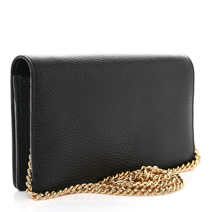 Gucci Calfskin Mini GG Marmont Chain Wallet Black 3 of 11