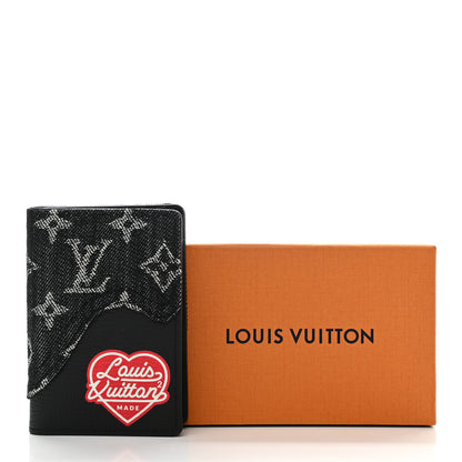 Louis Vuitton X NIGO Taurillon Monogram Denim Drip Pocket Organizer Black 7 of 7