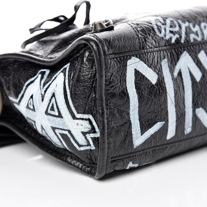 Balenciaga Agneau Classic Hardware Graffiti All Over S City Black 5 of 9