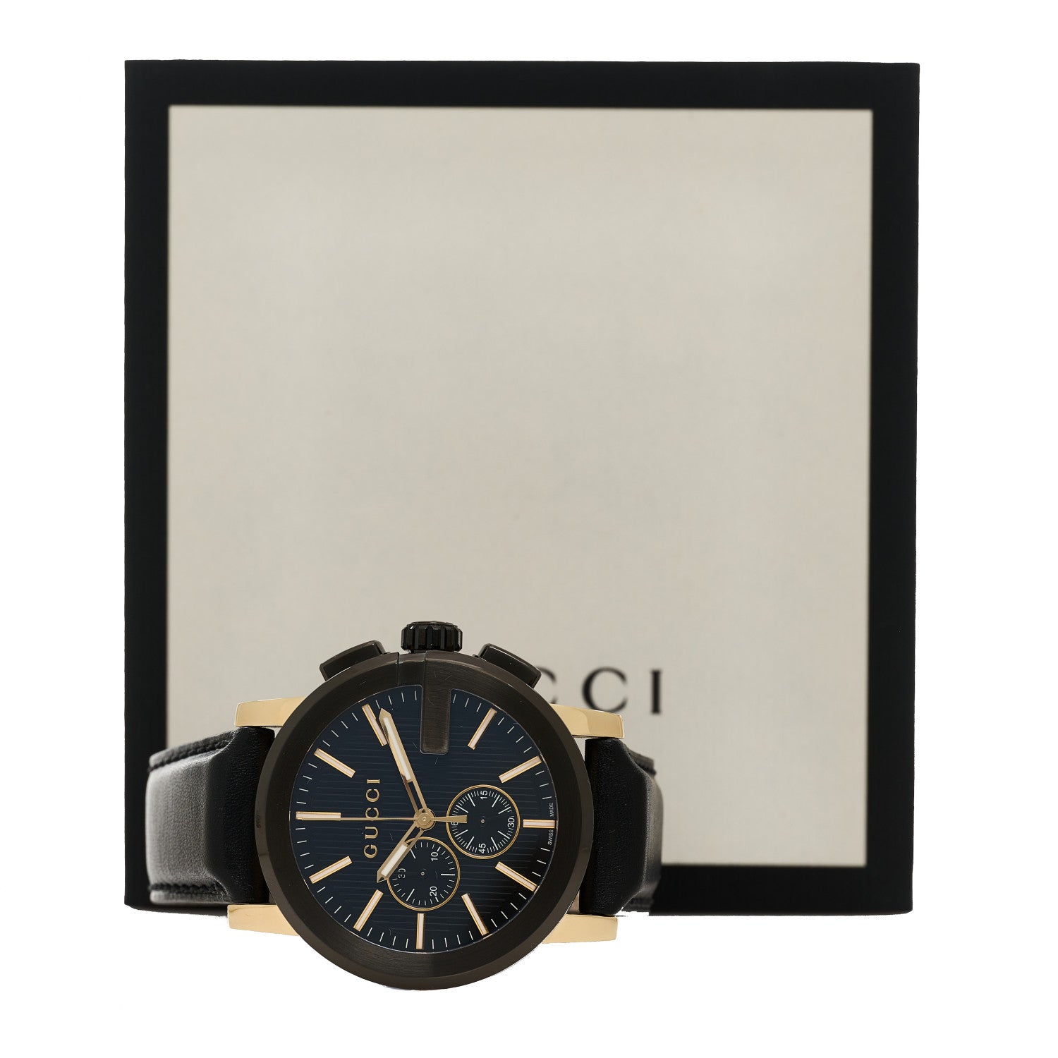 Gucci PVD Stainless Steel Calfskin 44mm G-Chrono Quartz Watch Black 5 of 5
