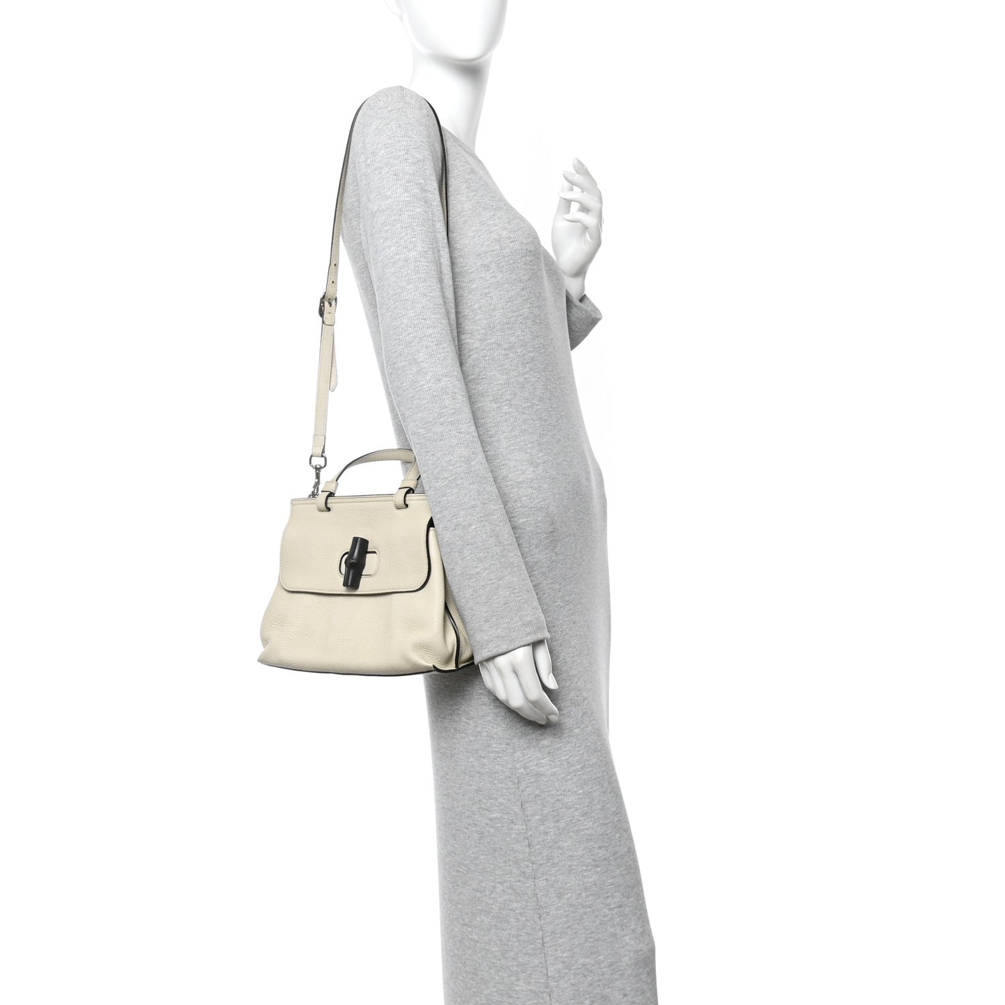 Cellarius Calfskin Small Bamboo Daily Top Handle Bag Mystic White