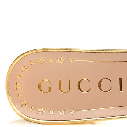 Gucci Metallic Nappa Horsebit Cross Strap 95mm Sandals 36 Gold 8 of 11
