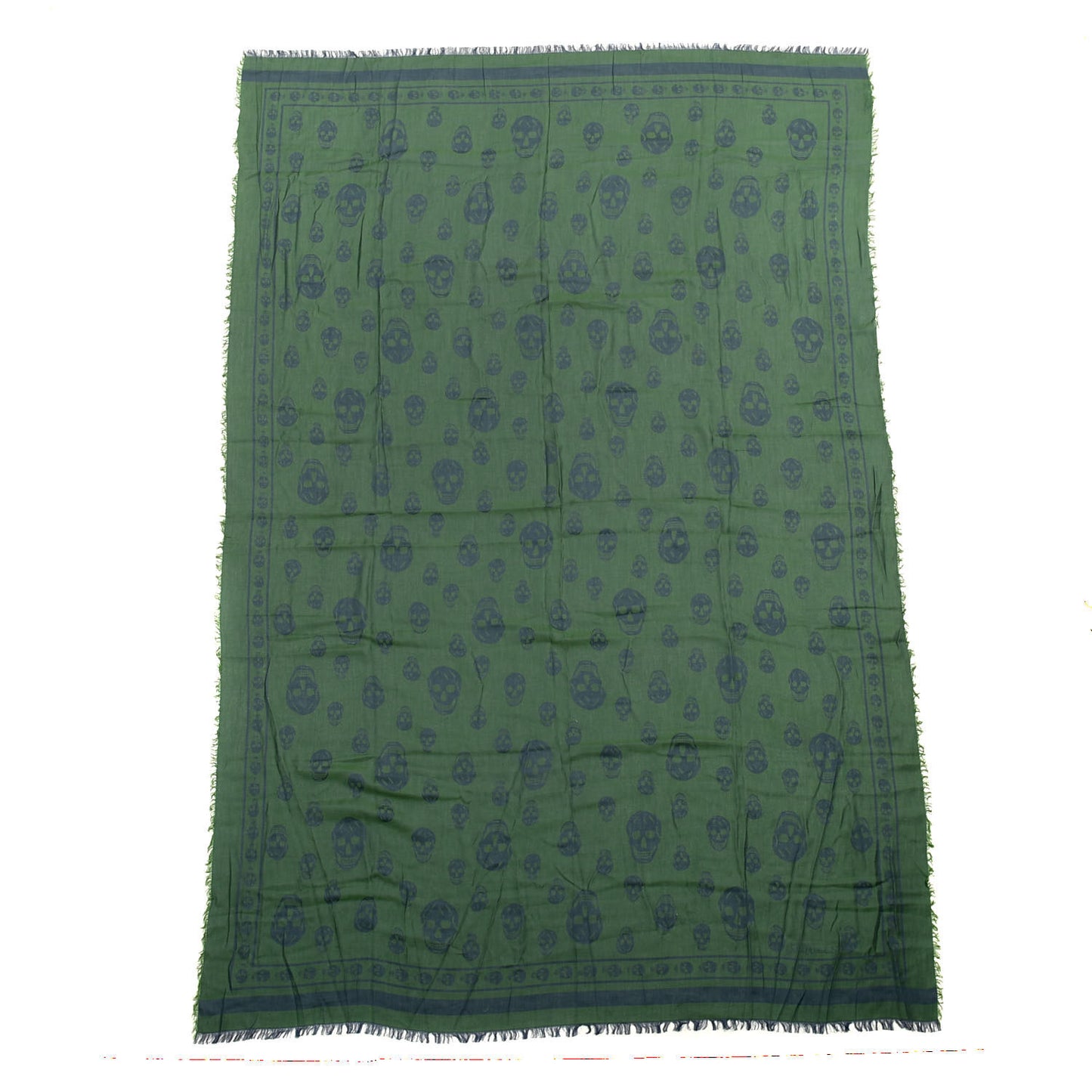 Cotton Viscose Skull Shawl Blue Green