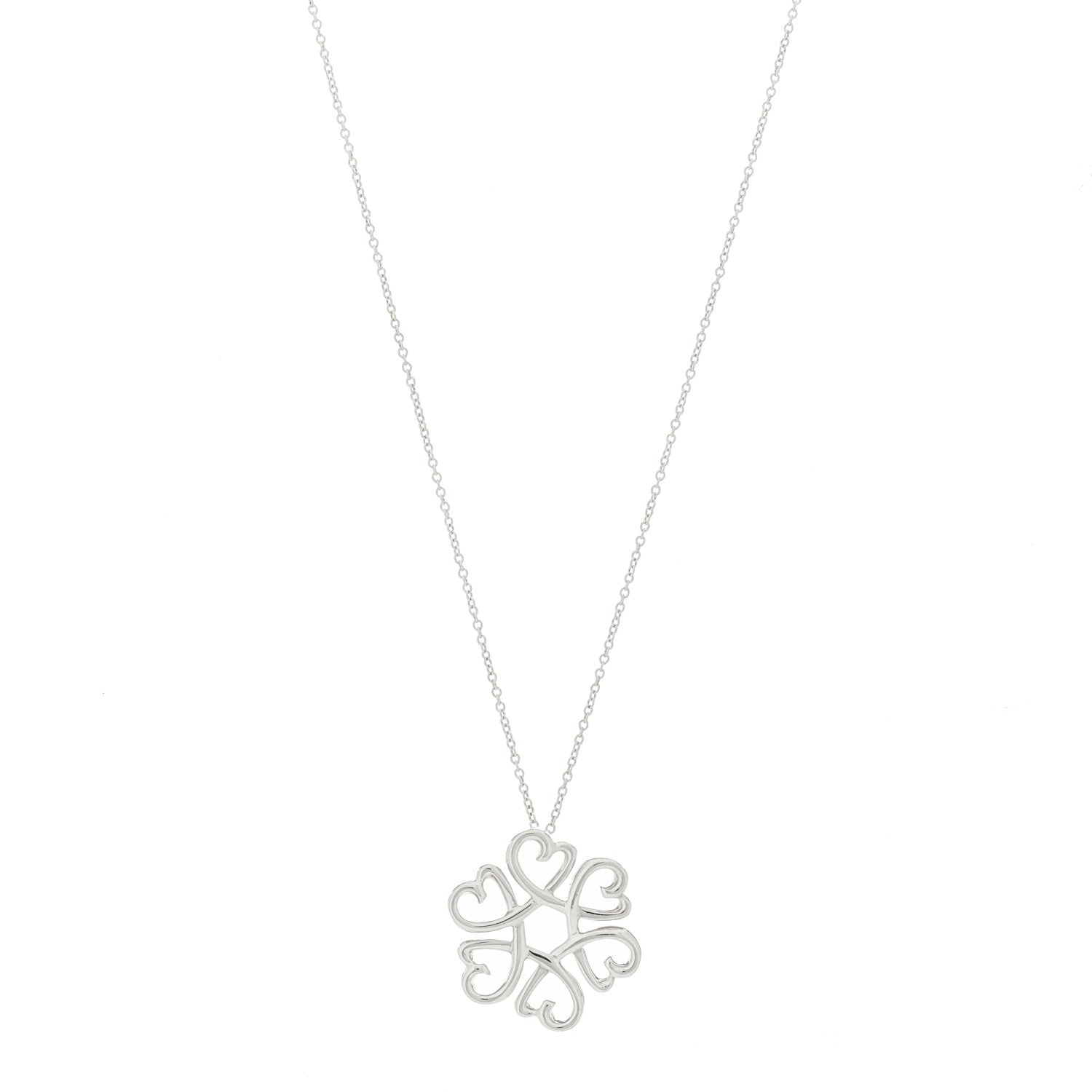 Tiffany Sterling Silver Paloma Picasso Loving Hearts Pendant Necklace 1 of 5