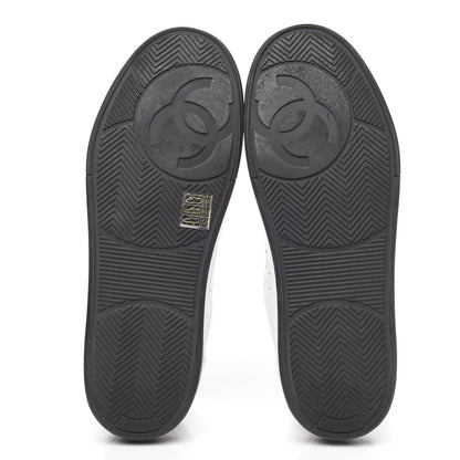 Chanel Calfskin Womens Logo Sneakers 40 Black White 5 of 8
