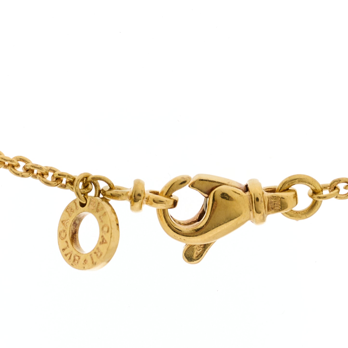 18K Yellow Gold Diamond BVLGARI BVLGARI Pave Pendant Necklace