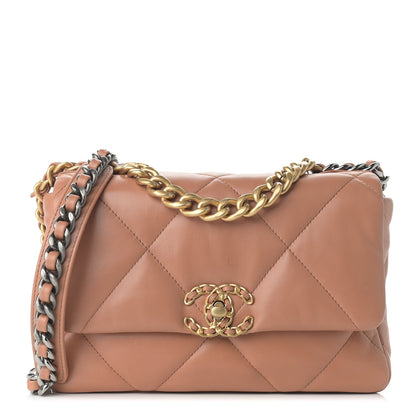 Chanel Lambskin Quilted Medium Chanel 19 Flap Brown 1 of 11