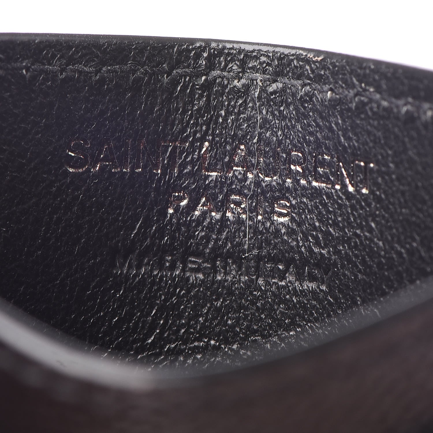 Saint Laurent Grain De Poudre Matelasse Chevron Monogram Credit Card Case Black 6 of 7